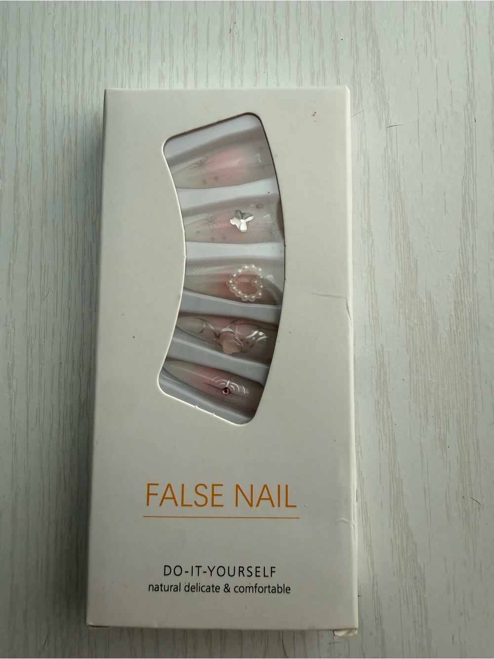 False Nail Set – Pink Floral Accent Press-On Nails